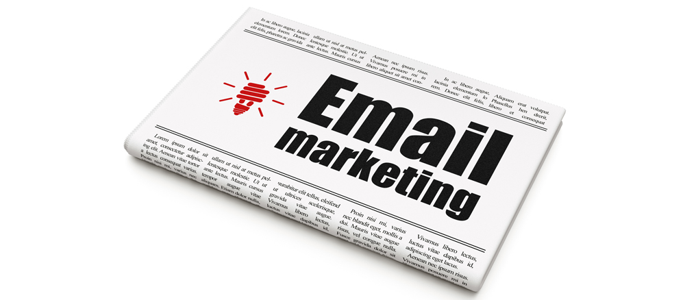 Business concept: newspaper with Email Marketing and Energy Savi